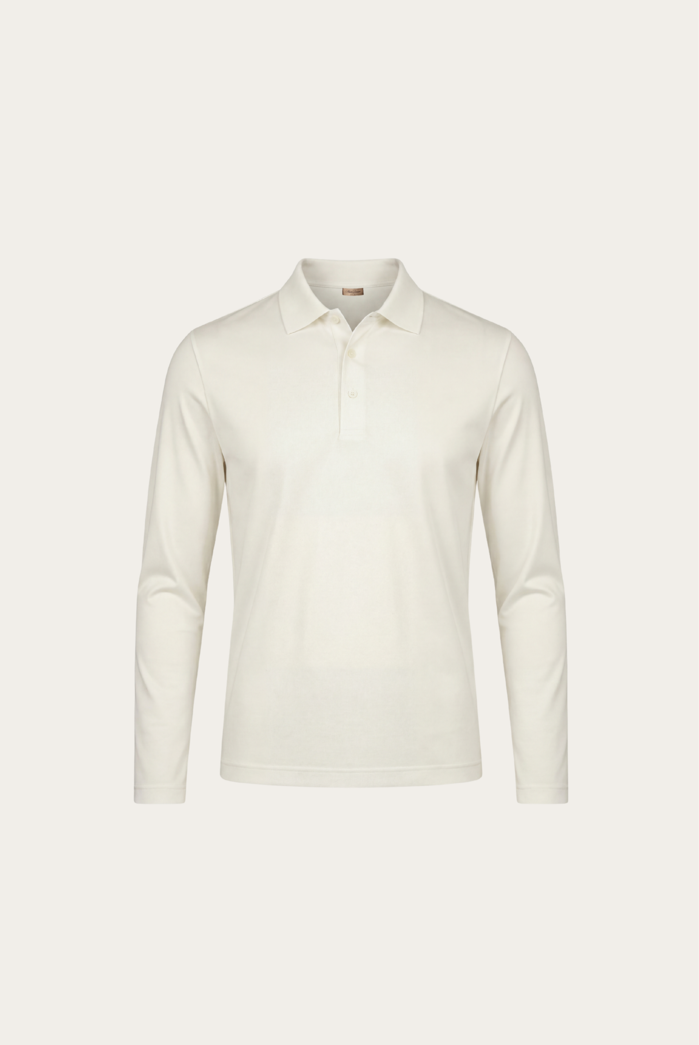 White Imperial Long Sleeve Polo
