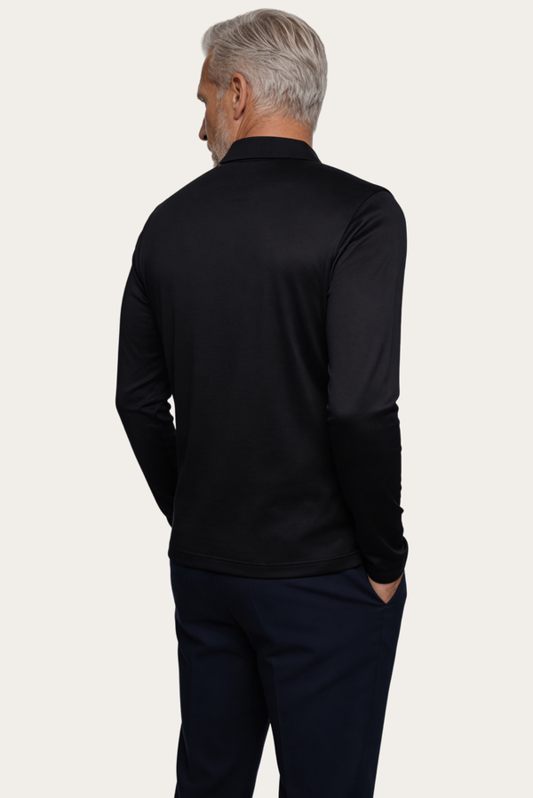 Black Imperial Long Sleeve Polo