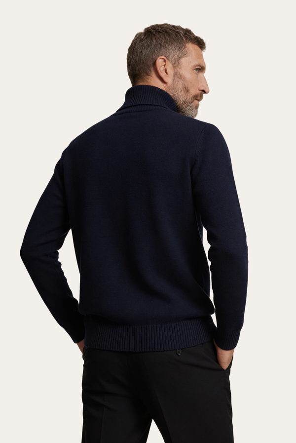 Navy Blue Cashmere Turtleneck