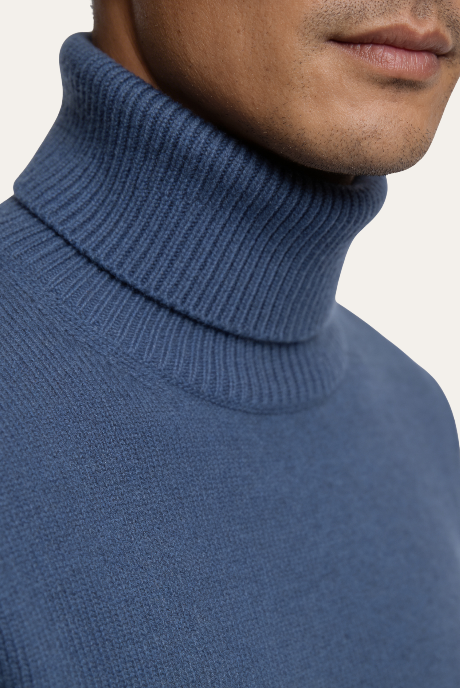 Blue Cashmere Turtleneck