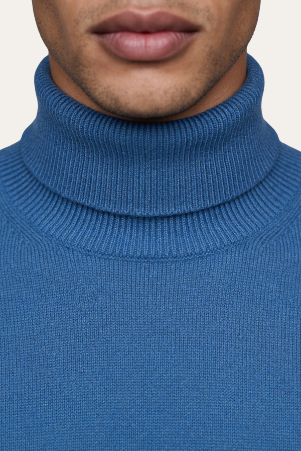 Sky Blue Cashmere Turtleneck