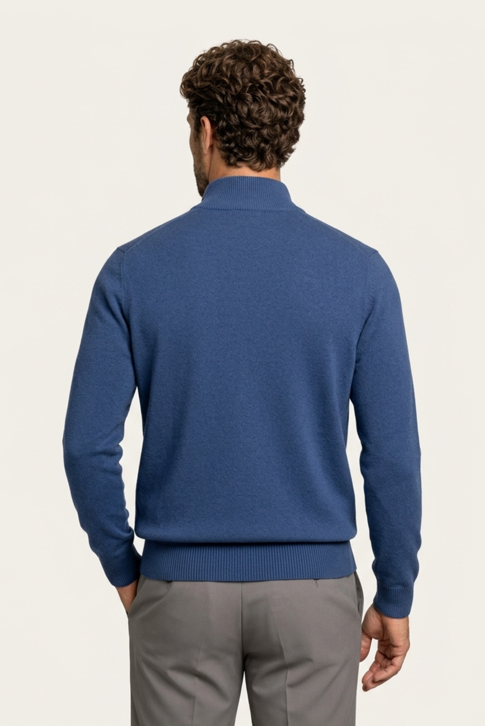 Navy Blue Inside-Out Cashmere Cardigan