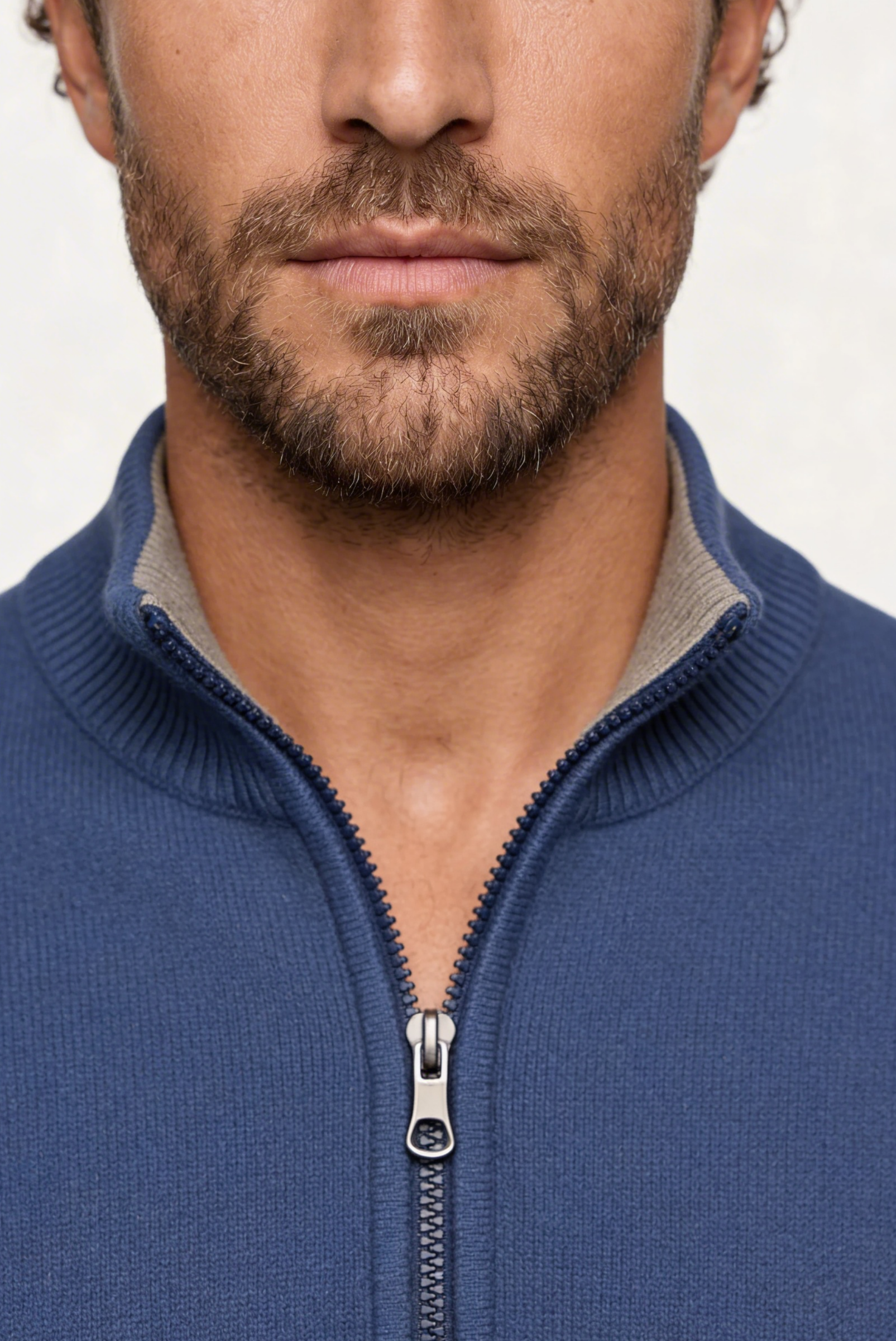 Navy Blue Inside-Out Cashmere Cardigan