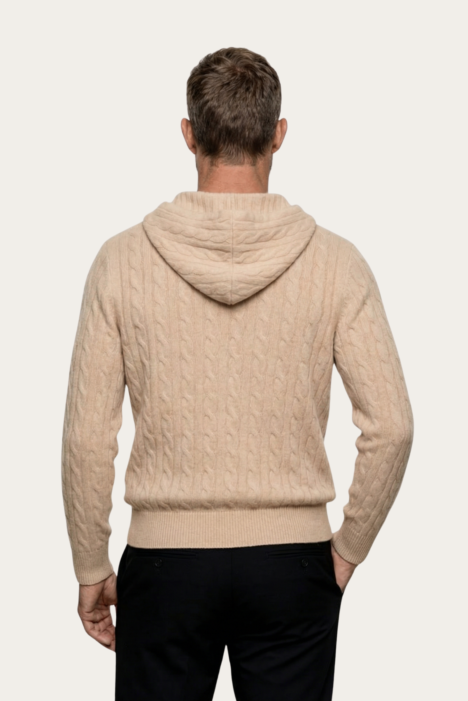 Beige Cashmere Zip Jacket