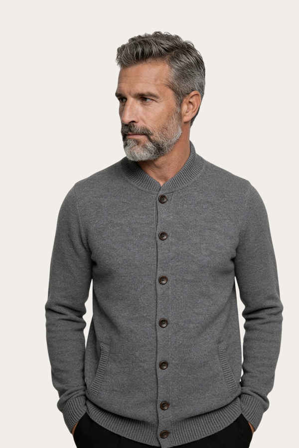 Grey Cashmere Cardigan