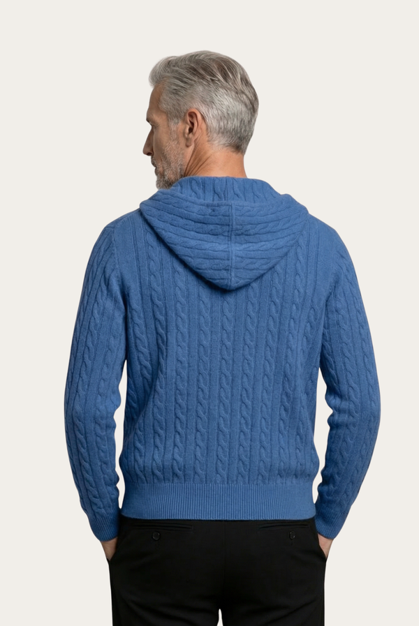 Blue Cashmere Zip Jacket