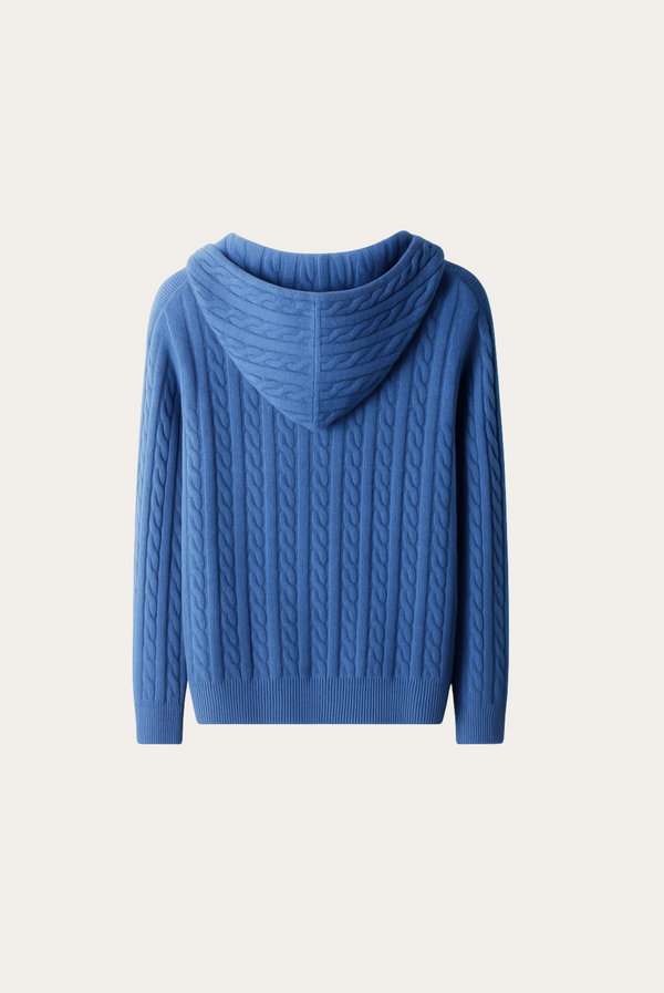 Blue Cashmere Zip Jacket