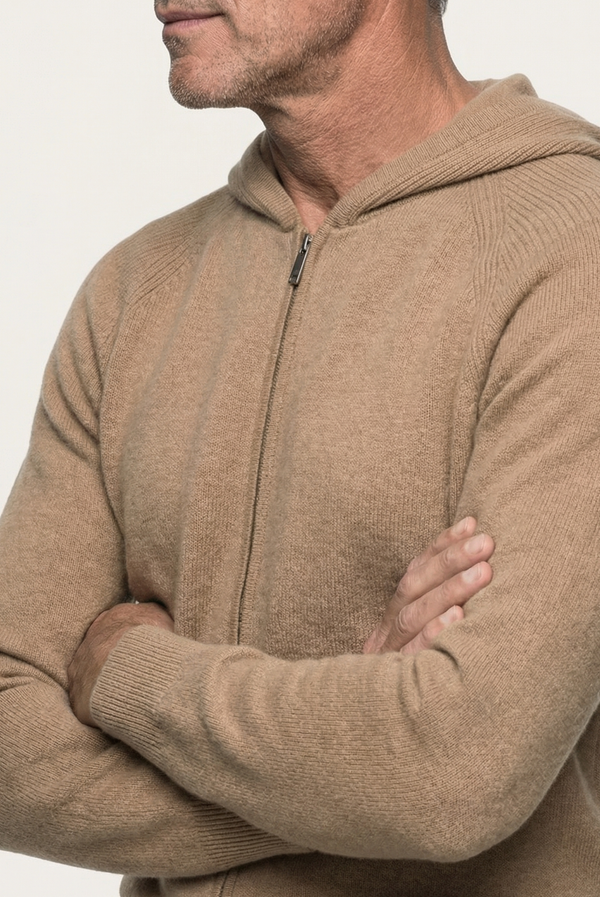 Camel Donati Wool Zip Jacket
