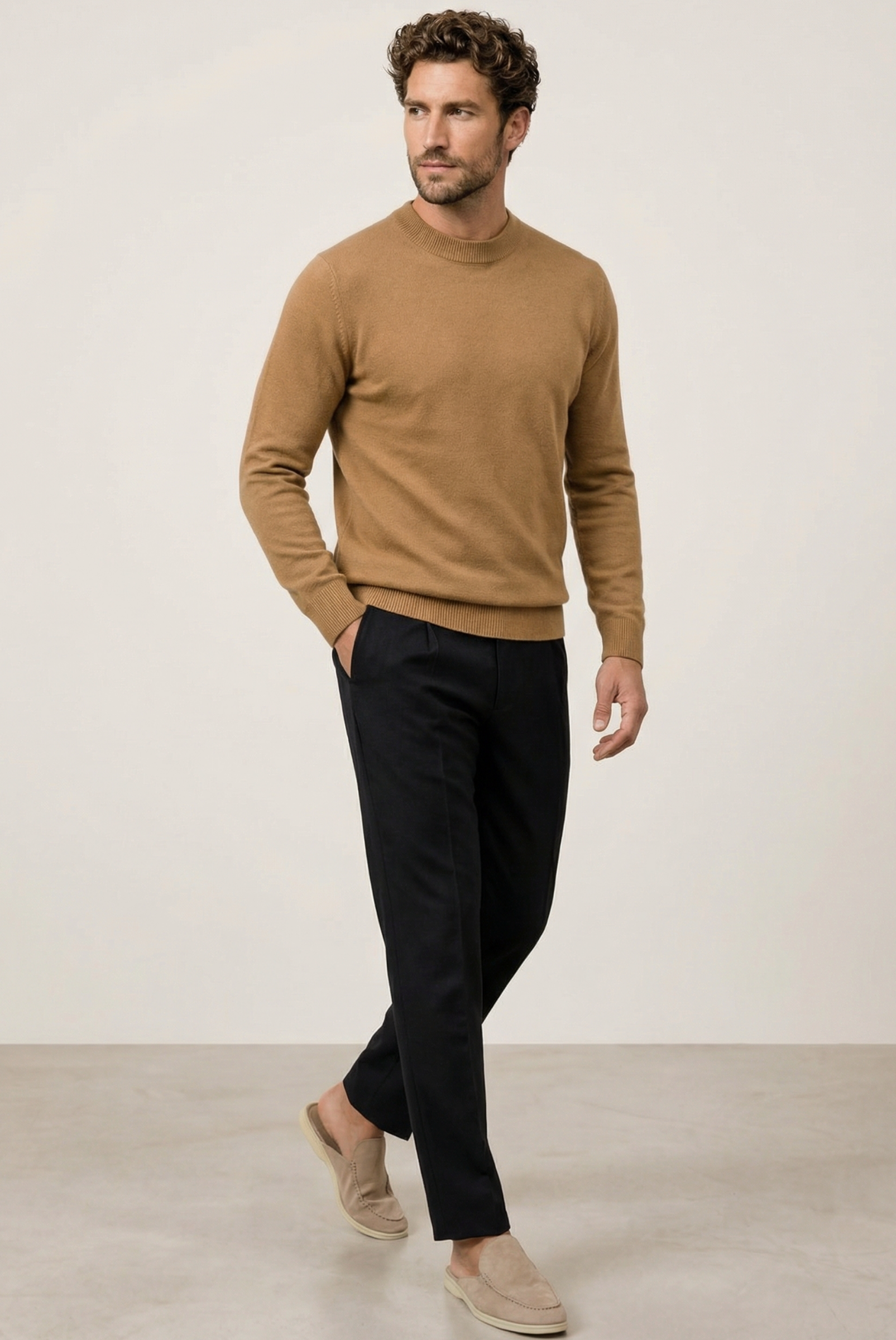 Brown Wool Crewneck