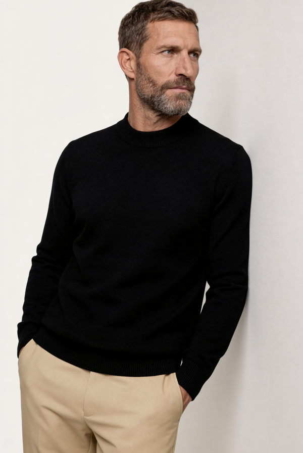 Black Wool Crewneck