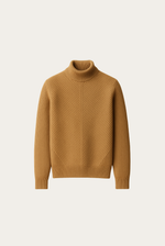 Camel Ribbed Cashmere Sweater