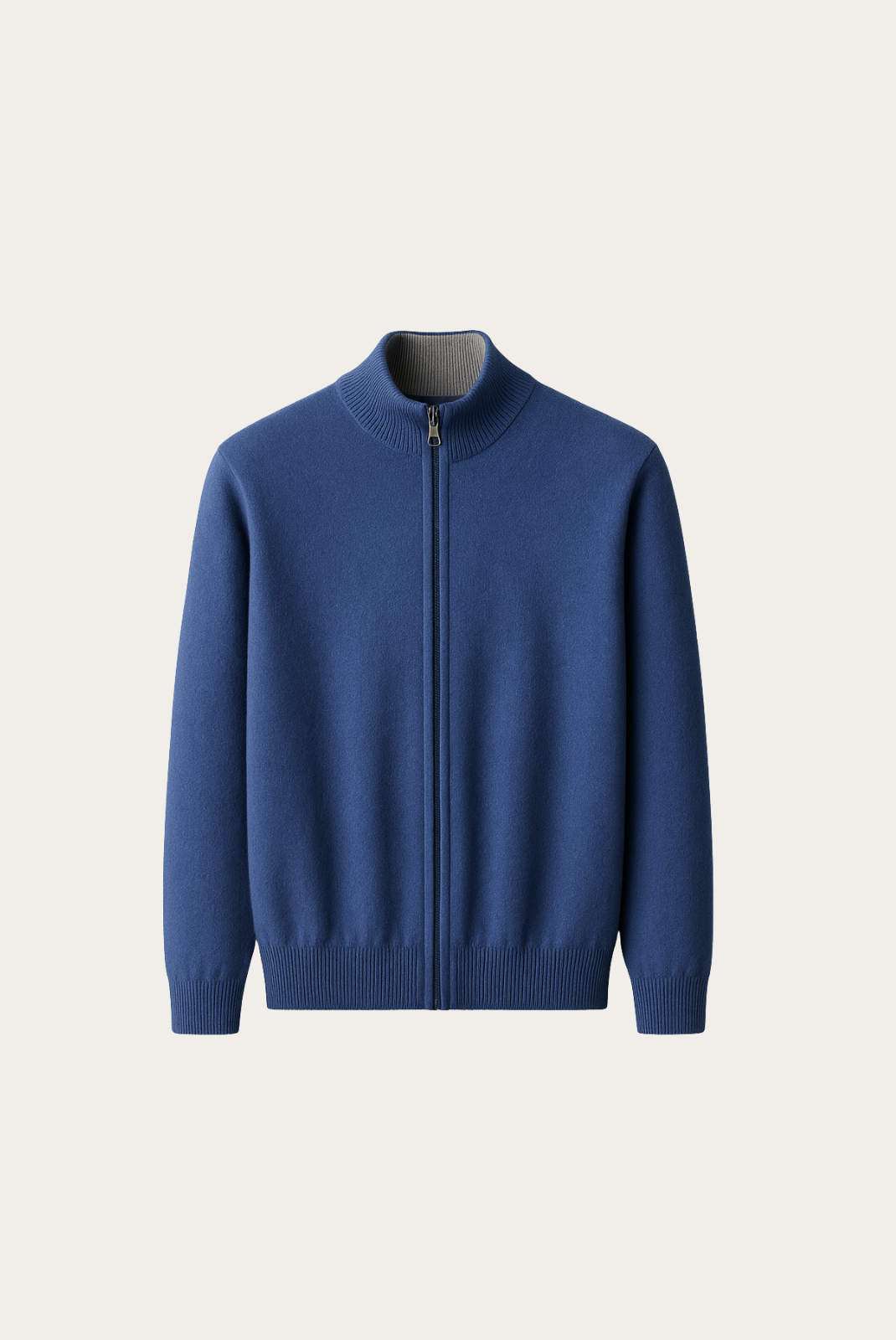 Navy Blue Inside-Out Cashmere Cardigan